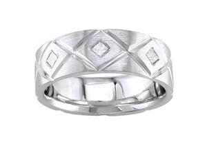 Men'S Handmade 14K White Gold Diamond Comfort-Fit Wedding Ring (0.18 Ctw) Men'S Handmade 14K White Gold Diamond Comfort-Fit Wedding Ring (0.18 Ctw)