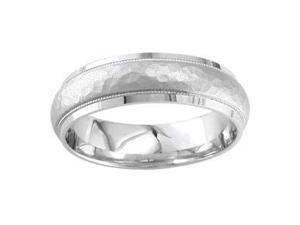 Men'S Handmade 14K White Gold Sandblasted & Hammered Step Comfort-Fit Wedding Band (7.00 Mm) Men'S Handmade 14K White Gold Sandblasted & Hammered Step Comfort-Fit Wedding Band (7.00 Mm)