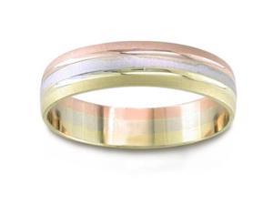 14K Tri Colored Gold Wedding Band (5.5 Mm) 14K Tri Colored Gold Wedding Band (5.5 Mm)