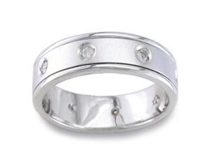 1/5 Carat Diamon 14K White Gold Eternity Mod Comfort-Fit Wedding Ring 1/5 Carat Diamon 14K White Gold Eternity Mod Comfort-Fit Wedding Ring