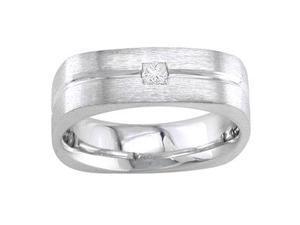 Menæs Handmade 14K White Gold Diamond Dramatic Comfort-Fit Wedding Ring (0.15 Ctw) Menæs Handmade 14K White Gold Diamond Dramatic Comfort-Fit Wedding Ring (0.15 Ctw)