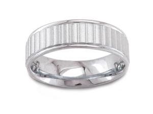 Men'S 14K White Gold Ribbed Comfort-Fit Wedding Band (6.50 Mm) Men'S 14K White Gold Ribbed Comfort-Fit Wedding Band (6.50 Mm)