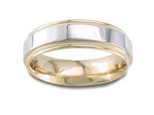 Men'S 14K Two Toned Gold Elegant Comfort-Fit Wedding Band (6.50 Mm) Men'S 14K Two Toned Gold Elegant Comfort-Fit Wedding Band (6.50 Mm)
