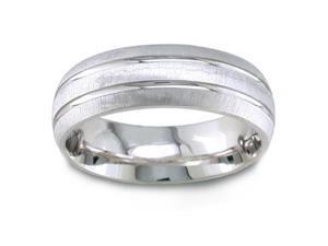 Men'S 14K White Gold Brushed Comfort-Fit Wedding Band (6.50 Mm) Men'S 14K White Gold Brushed Comfort-Fit Wedding Band (6.50 Mm)