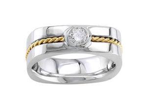 Men'S Handmade 14K Two Toned Gold Diamond Comfort-Fit Wedding Ring (0.27 Ct) Men'S Handmade 14K Two Toned Gold Diamond Comfort-Fit Wedding Ring (0.27 Ct)