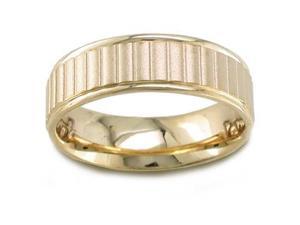 Men'S 14K Yellow Gold Sandblasted Ribbed Comfort-Fit Wedding Band (6.50 Mm) Men'S 14K Yellow Gold Sandblasted Ribbed Comfort-Fit Wedding Band (6.50 Mm)