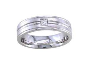 1/10 Carat Diamond 14K Men'S White Gold Comfort-Fit Wedding Ring 1/10 Carat Diamond 14K Men'S White Gold Comfort-Fit Wedding Ring