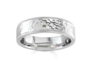 Men'S Handmade 14K White Gold 'Ripples On The Water' Hammered Comfort-Fit Wedding Band (7.00 Mm) Men'S Handmade 14K White Gold 'Ripples On The Water' Hammered Comfort-Fit Wedding Band (7.00 Mm)