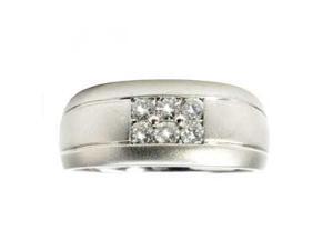Men's 1/2 Carat Diamond 14k White Gold Wedding Anniversary Ring Men's 1/2 Carat Diamond 14k White Gold Wedding Anniversary Ring