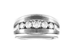 1 Carat Diamond Men'S 14K White Gold Anniversary Wedding Ring 1 Carat Diamond Men'S 14K White Gold Anniversary Wedding Ring