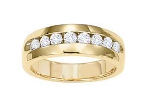 Men'S 1 Carat Diamond 14K Yellow Gold Wedding Anniversary Ring Men'S 1 Carat Diamond 14K Yellow Gold Wedding Anniversary Ring