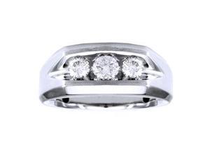 3/4 Carat 3 Stone Diamond 14K White Gold Men'S Ring 3/4 Carat 3 Stone Diamond 14K White Gold Men'S Ring