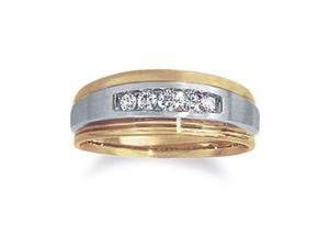 1/3 Carat Diamond 14k Two-Tone Gold Men's Designer Wedding Anniversary Ring 1/3 Carat Diamond 14k Two-Tone Gold Men's Designer Wedding Anniversary Ring