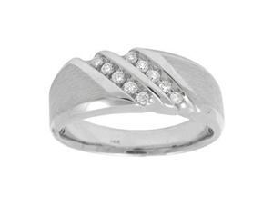 Men's 2/5 Carat Diamond 14k White Gold Wedding Anniversary Ring Men's 2/5 Carat Diamond 14k White Gold Wedding Anniversary Ring