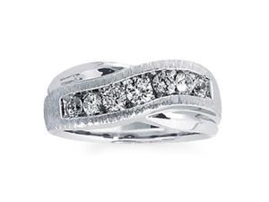 Men's 1 Carat Diamond 18k White Gold Designer Wedding Anniversary Ring Men's 1 Carat Diamond 18k White Gold Designer Wedding Anniversary Ring