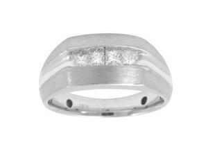 Men's 1/2 Carat Princess Diamond 18k White Gold Wedding Anniversary Ring Men's 1/2 Carat Princess Diamond 18k White Gold Wedding Anniversary Ring