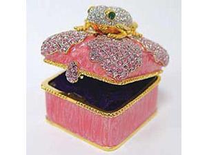 24k Gold-Plated Swarovski Crystal Frog on Lily Pink Keepsake Box (2 x 2) - Gift Boxed 24k Gold-Plated Swarovski Crystal Frog on Lily Pink Keepsake Box (2 x 2) - Gift Boxed