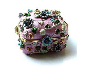Pewter Enameled Flower Keepsake Box (1 1/2 x 2) - Gift Boxed Pewter Enameled Flower Keepsake Box (1 1/2 x 2) - Gift Boxed