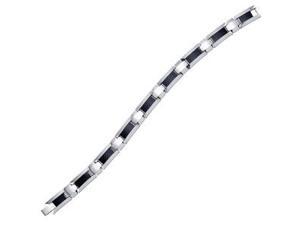 Men's Tungsten Carbide Black Carbon Fiber Fashion Link Bracelet Men's Tungsten Carbide Black Carbon Fiber Fashion Link Bracelet