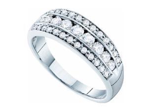 0.74CT Diamond 14K White Gold Womens Wedding Anniversary Ring Band (Size: 7) 0.74CT Diamond 14K White Gold Womens Wedding Anniversary Ring Band (Size: 7)