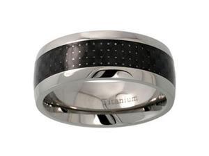 Titanium 5/16" (8mm) Comfort Fit Wedding Ring / Band with Carbon Fiber Center Titanium 5/16" (8mm) Comfort Fit Wedding Ring / Band with Carbon Fiber Center