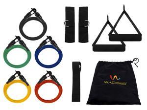 Wacces - 11 Piece Set of 5 Resistance Bands for Abs, Yoga, Strengh Exercises Wacces - 11 Piece Set of 5 Resistance Bands for Abs, Yoga, Strengh Exercises