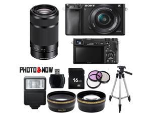 Sony Alpha A6000 Mirrorless Digital Camera with 16-50mm Lens (Black) With Sony SEL55210 55-210mm Lens (Black) Essential Bundle Sony Alpha A6000 Mirrorless Digital Camera with 16-50mm Lens (Black) With Sony SEL55210 55-210mm Lens (Black) Essential Bundle