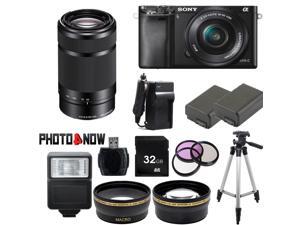 Sony Alpha A6000 Mirrorless Digital Camera with 16-50mm Lens (Black) With Sony SEL55210 55-210mm Lens (Black) Professional Bundle Sony Alpha A6000 Mirrorless Digital Camera with 16-50mm Lens (Black) With Sony SEL55210 55-210mm Lens (Black) Professional Bundle