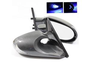 94-01 Acura Integra Coupe Carbon Fiber Painted K6 Side Manual Mirrors with LED Blue Arrow Signal 94-01 Acura Integra Coupe Carbon Fiber Painted K6 Side Manual Mirrors with LED Blue Arrow Signal