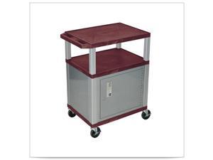 Burgundy 18D x 24W x 34H Tuffy Cart with Nickel Cabinet and Electric Burgundy 18D x 24W x 34H Tuffy Cart with Nickel Cabinet and Electric