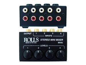 Rolls MX42 4 Channel Passive Mini Stereo Mixer Rolls MX42 4 Channel Passive Mini Stereo Mixer