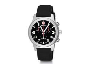 Wenger Field Chrono Large Swiss Quartz Men's Watch, Silicone Strap, Black Wenger Field Chrono Large Swiss Quartz Men's Watch, Silicone Strap, Black