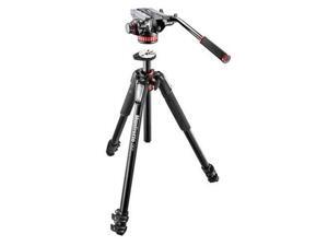 Manfrotto MVH502AH Fluid Video Head with MT055XPRO3 Aluminum 3-Section Tripod Manfrotto MVH502AH Fluid Video Head with MT055XPRO3 Aluminum 3-Section Tripod