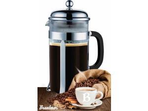 Bruntmor, 8 Cup (34 Oz) French Coffee Press with 3 Bonus Screens, Stainless Steel Plunger & Borosilicate Heat Resistant Glass Bruntmor, 8 Cup (34 Oz) French Coffee Press with 3 Bonus Screens, Stainless Steel Plunger & Borosilicate Heat Resistant Glass