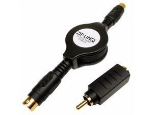 ZipLINQ ZIP-AUDIO-SVK-2pk Retractable S-Video Cable with RCA Adapter Kit - BUNDLE of 2 ZipLINQ ZIP-AUDIO-SVK-2pk Retractable S-Video Cable with RCA Adapter Kit - BUNDLE of 2