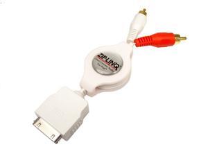 ZIP-LINQ ZIP-AUDIO-IP2-3pk 4 ft. Retractable iPod 30Pin Dock to 2 RCA Audio Cable M-M - BUNDLE of 3 ZIP-LINQ ZIP-AUDIO-IP2-3pk 4 ft. Retractable iPod 30Pin Dock to 2 RCA Audio Cable M-M - BUNDLE of 3