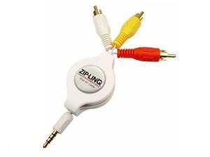 ZIP-LINQ ZIP-AUDIO-IP3-4pk 3.94 ft. Retractable iPod 3.5mm to RCA Audio/Video Cable M-M - BUNDLE of 4 ZIP-LINQ ZIP-AUDIO-IP3-4pk 3.94 ft. Retractable iPod 3.5mm to RCA Audio/Video Cable M-M - BUNDLE of 4