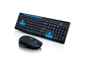 CORN Multimedia Wireless Gaming Keyboard and Mouse Combo With USB RF 2.4GHz, Anti-Ghosting Feature & Water-Proof Design - Black & Blue CORN Multimedia Wireless Gaming Keyboard and Mouse Combo With USB RF 2.4GHz, Anti-Ghosting Feature & Water-Proof Design - Black & Blue