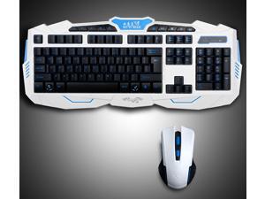 CORN Multimedia Wireless Gaming Keyboard and Mouse Combo With USB RF 2.4GHz, Anti-Ghosting Feature & Water-Proof Design - Black & White (Upgraded Version) CORN Multimedia Wireless Gaming Keyboard and Mouse Combo With USB RF 2.4GHz, Anti-Ghosting Feature & Water-Proof Design - Black & White (Upgraded Version)