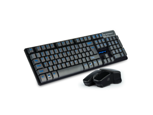 CORN 2.4GHz Wireless Mechanical Gaming Keyboard & Mouse With Unique Ergonomic Design, Suspension Buttons, 19 Keys Anti-Ghosting Feature, and Long Standby Technology - Black CORN 2.4GHz Wireless Mechanical Gaming Keyboard & Mouse With Unique Ergonomic Design, Suspension Buttons, 19 Keys Anti-Ghosting Feature, and Long Standby Technology - Black