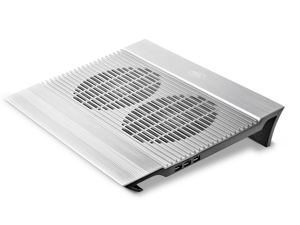 DEEPCOOL N8 Silver Laptop Cooling Pad 17" Aluminium Panel Dual 140mm Fans 3 USB Ports DEEPCOOL N8 Silver Laptop Cooling Pad 17" Aluminium Panel Dual 140mm Fans 3 USB Ports