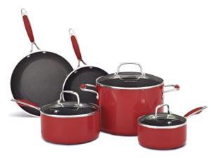 KitchenAid 8-pc Red Aluminum Nonstick Cookware Set KitchenAid 8-pc Red Aluminum Nonstick Cookware Set