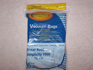 Riccar 8000 Simplicity 7000 Type B Vacuum Bags 6 pk. by EnviroCare Riccar 8000 Simplicity 7000 Type B Vacuum Bags 6 pk. by EnviroCare