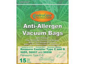 15 Kenmore 50558, 5055, 50557 Allergen Filtration Canister Vacuum Bags 15 Kenmore 50558, 5055, 50557 Allergen Filtration Canister Vacuum Bags