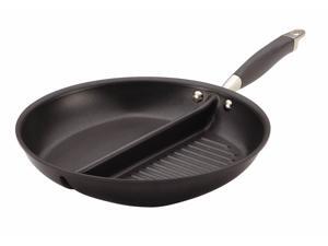Anolon Advanced Hard Anodized Nonstick 12-Inch Divided Grill and Griddle Skillet, Gray Anolon Advanced Hard Anodized Nonstick 12-Inch Divided Grill and Griddle Skillet, Gray