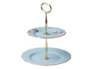 Royal Albert Two-Tier Cake Stand-Polka Rose Royal Albert Two-Tier Cake Stand-Polka Rose