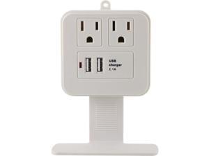 GE 14627 2-Outlet Surge Protector Wall Tap with Phone Shelf & 2.1A USB Charging GE 14627 2-Outlet Surge Protector Wall Tap with Phone Shelf & 2.1A USB Charging