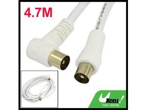 White 4.7M PAL M/M Audio Video Amplifier Aux Extension Single TV Cable Wire White 4.7M PAL M/M Audio Video Amplifier Aux Extension Single TV Cable Wire