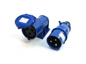 IEC309-2 32A 220-240V 2P+E IP44 3 Pin Plug w Waterproof Coupler Socket IEC309-2 32A 220-240V 2P+E IP44 3 Pin Plug w Waterproof Coupler Socket