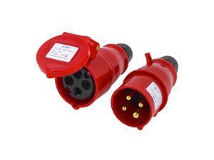 Waterproof IEC309-2 3P+E Industrial Plug Socket Red AC 220-240V 16A Waterproof IEC309-2 3P+E Industrial Plug Socket Red AC 220-240V 16A